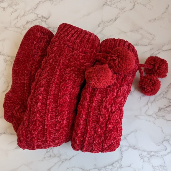 Draper James x Lands' End  Women's Cable Knit House Slipper Socks - Picture 2 of 6